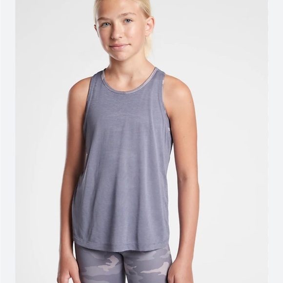 Athleta Girl Double The Fun Athletic Purple Camo Tank Top Youth Size Large - Picture 1 of 8